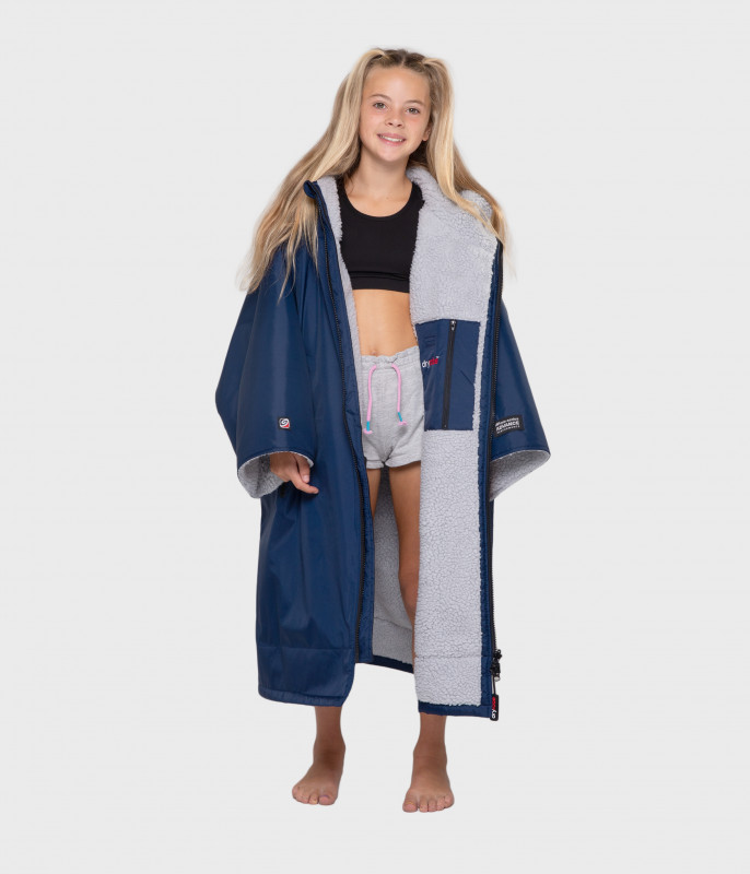 Dryrobe Advanced KIDS Navy Grey SHORT SLEEVE